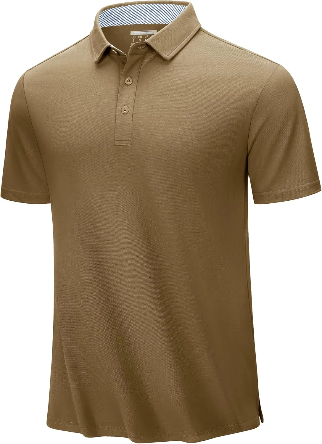 TACVASEN Men's Polo Shirts Short Sleeve Casual Cotton Pique 3 Buttons T-Shirts Classic Fit Golf Polo Shirts