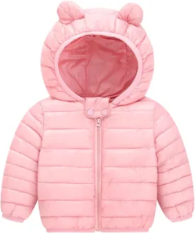 Toddler Kids Baby Boy Girl Winter Hooded 3D Ear Winter Coats Ears Hoods Padded Puffer Jacket Parka