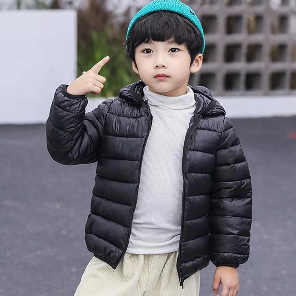 Toddler Kids Baby Boy Girl Winter Hooded 3D Ear Winter Coats Ears Hoods Padded Puffer Jacket Parka