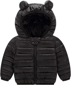 Toddler Kids Baby Boy Girl Winter Hooded 3D Ear Winter Coats Ears Hoods Padded Puffer Jacket Parka