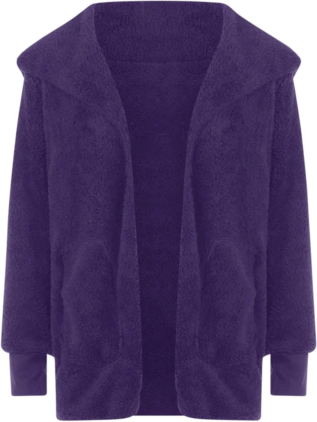 Winter Cardigan for Women,Womens Warm Lapel Faux Fur Fluffy Coats Long Sleeve Fleece Jacket Fuzzy Pea Coat Overwear