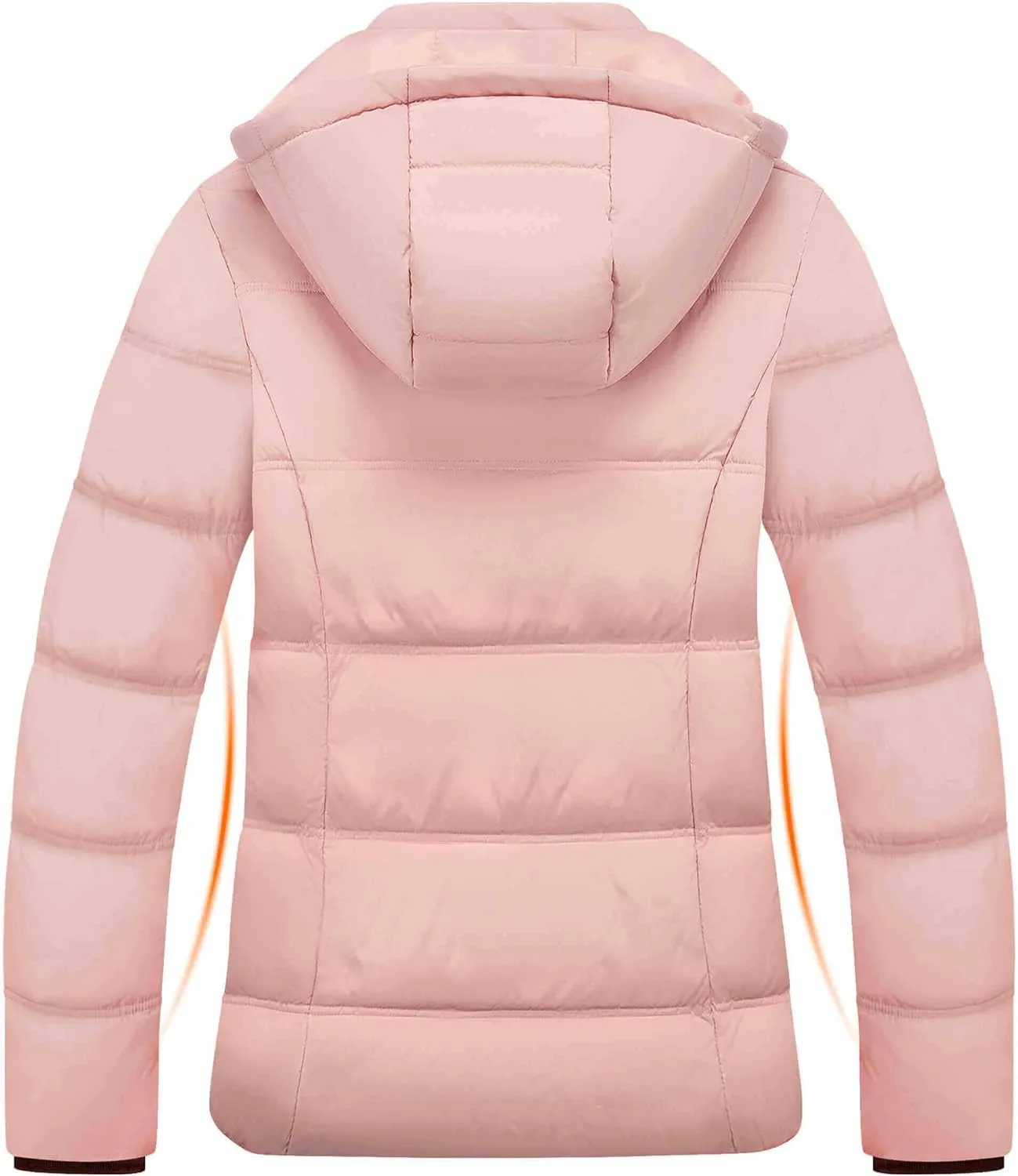 WULFUL Women's Winter Coats Lightweight Warm Thicken Puffer Jacket Waterproof Quilted Winter Jacket with Removable Hood